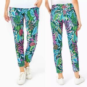 Lilly Pulitzer UPF 50+ Luxletic Corso Pants Sunshine Jungle Golf size 8